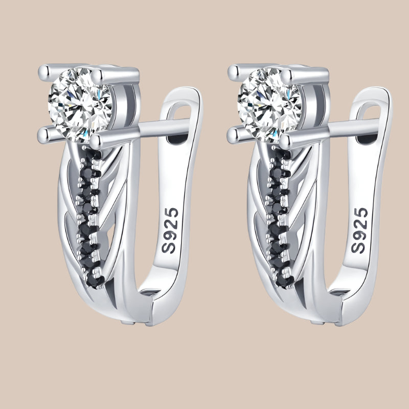 SingleRow Zircon Copper Earrings
