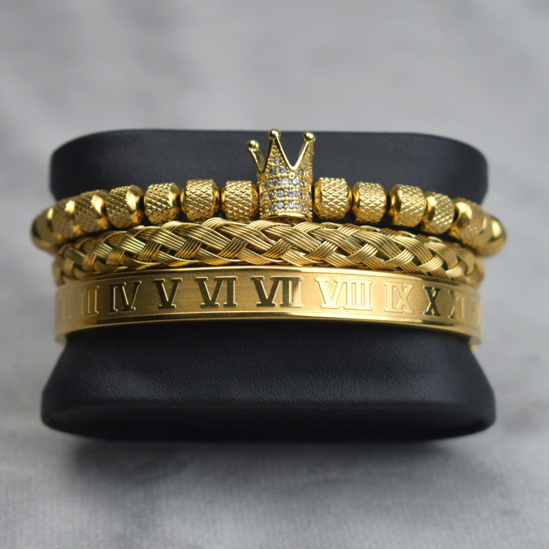 Royal Pineapple Crown Bracelet Set