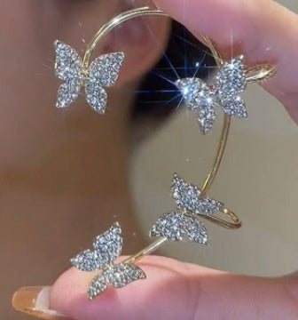 Super Flashing Butterfly Diamond Earrings