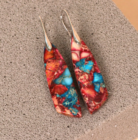 GeometricFlower Pendant Earrings