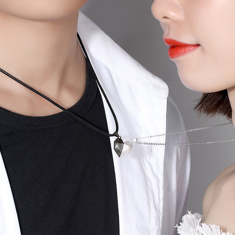 Bonded Hearts Magnetic Pendant Necklace