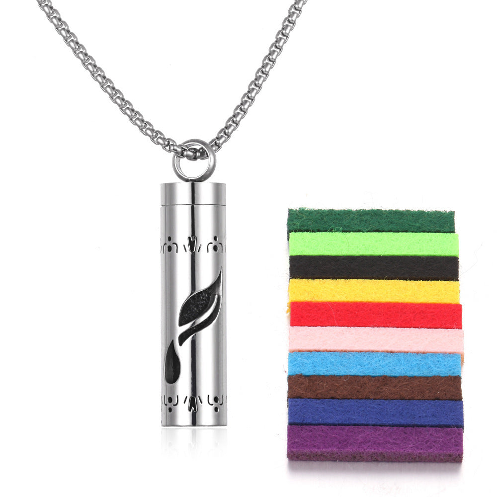 Aromatherapy Essence Titanium Steel Pendant Necklace