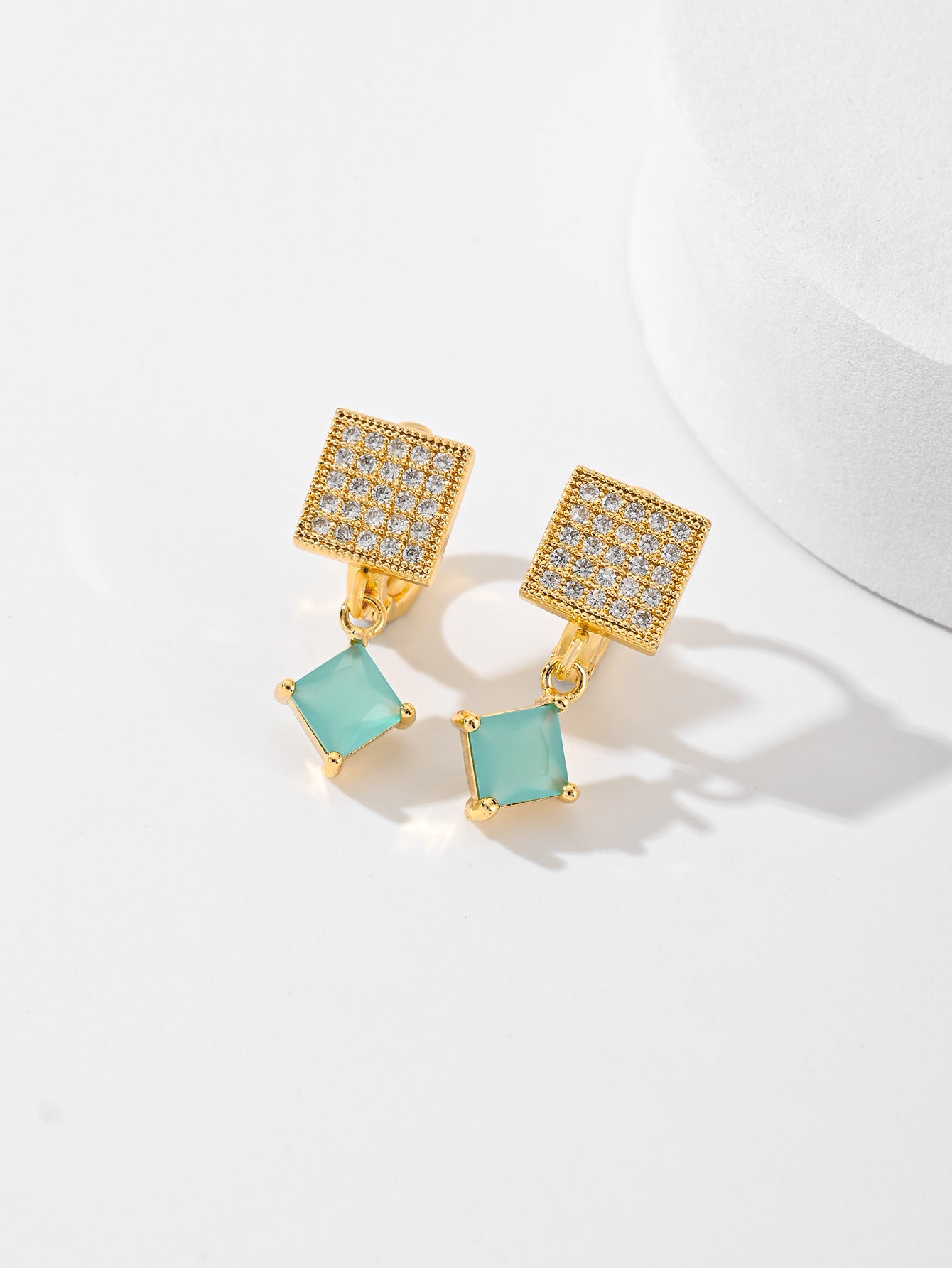 Square Fashion Zircon Earrings