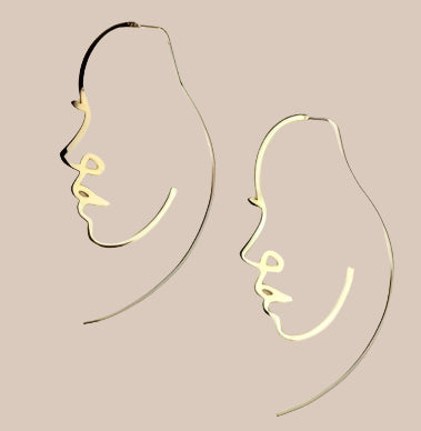 Abstract Face Contour Earrings