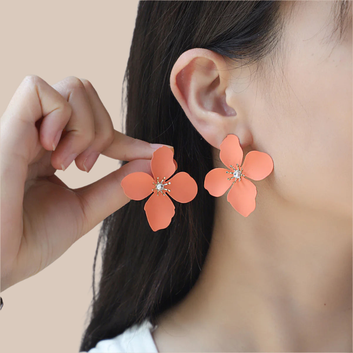 Vibrant Floral Stud Earrings