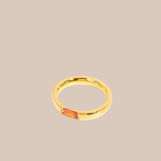 December Color Zircon Ring 18K Gold Plating