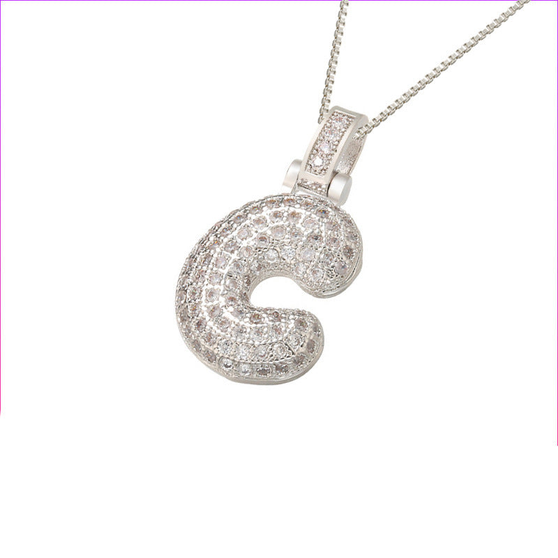 ZircaLetter Clavicle Pendant Necklace