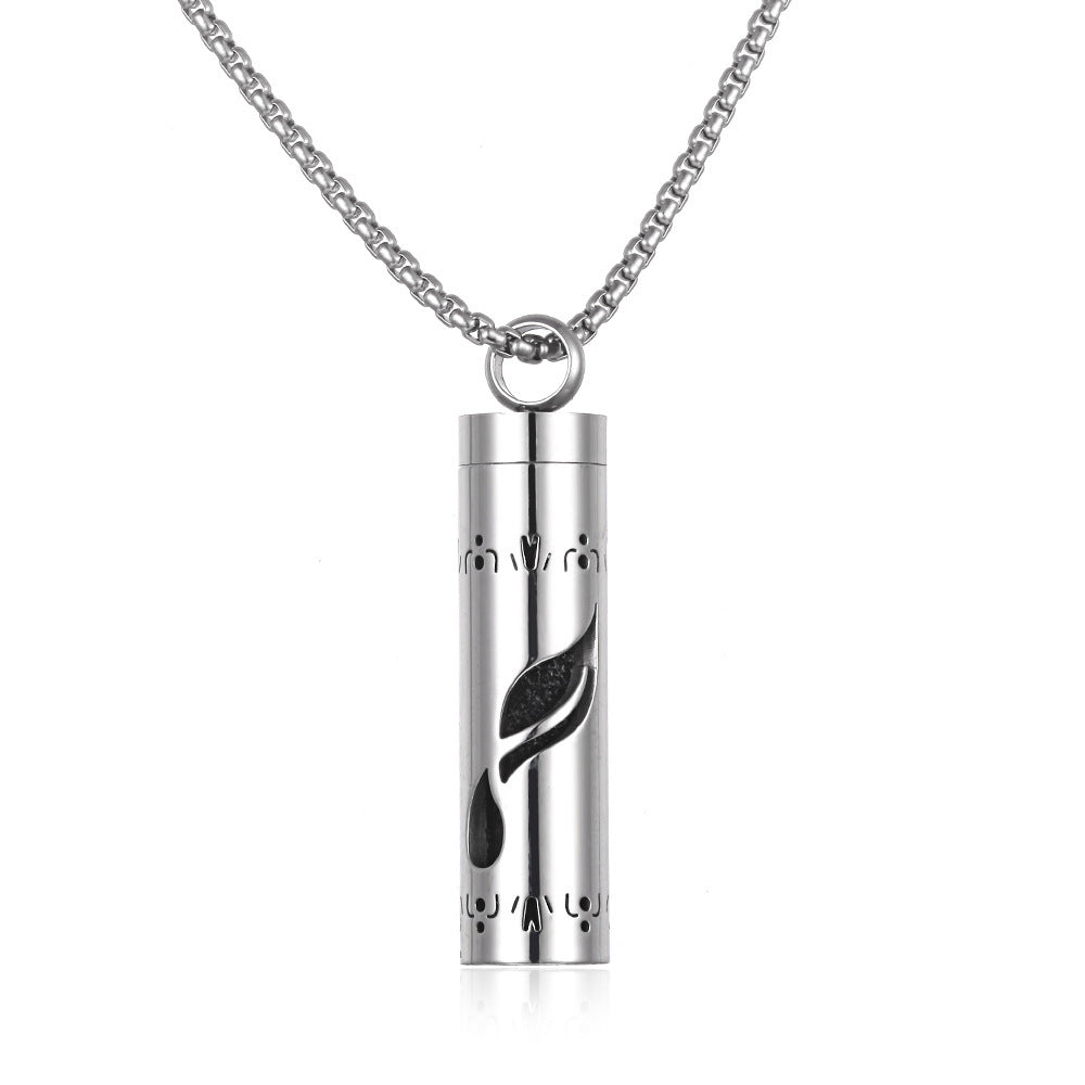 Aromatherapy Essence Titanium Steel Pendant Necklace