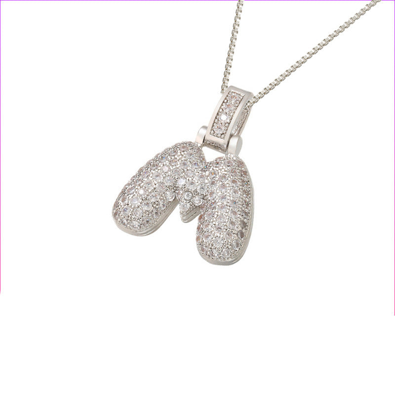 ZircaLetter Clavicle Pendant Necklace