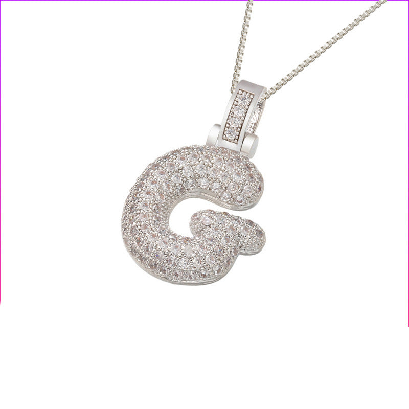 ZircaLetter Clavicle Pendant Necklace