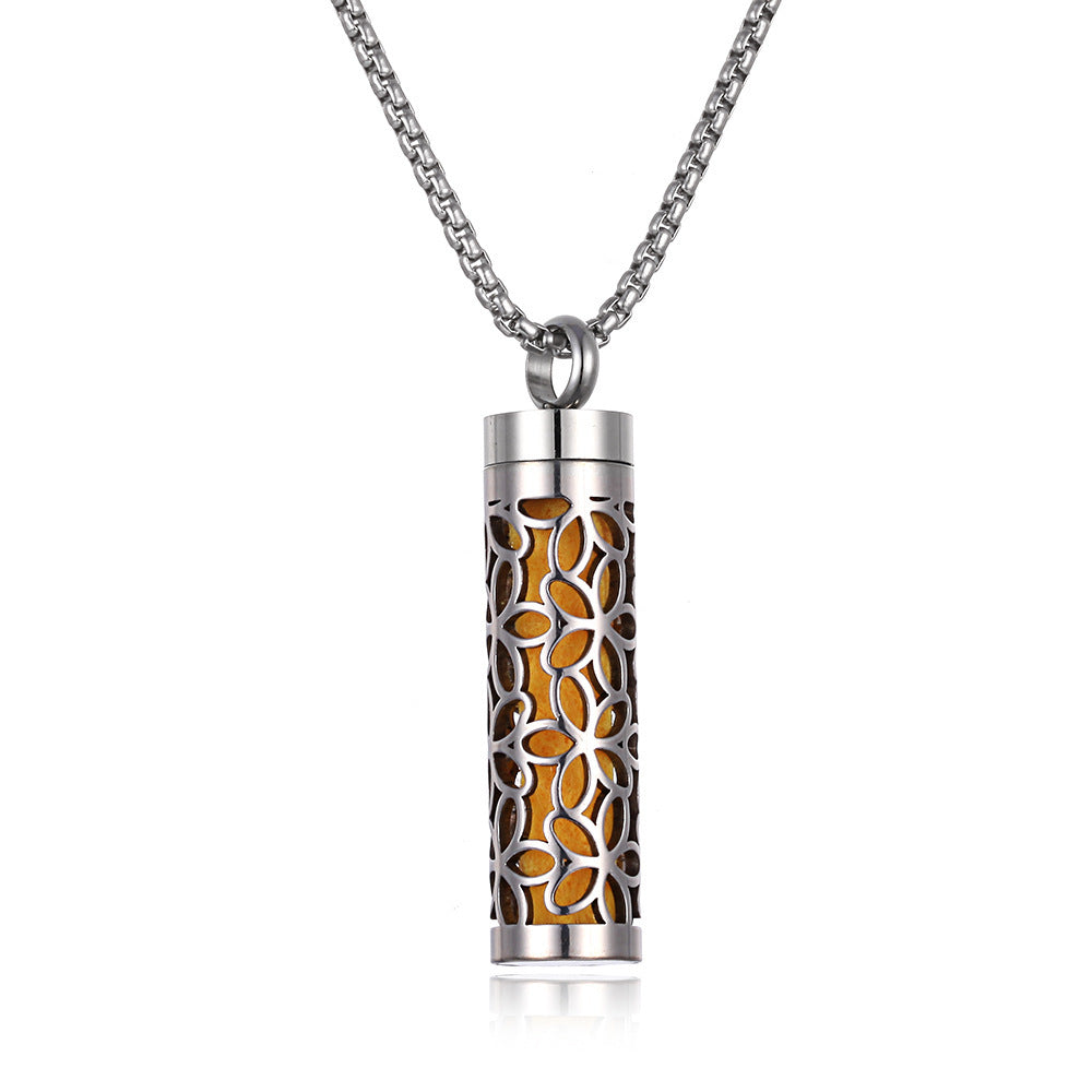 Aromatherapy Essence Titanium Steel Pendant Necklace