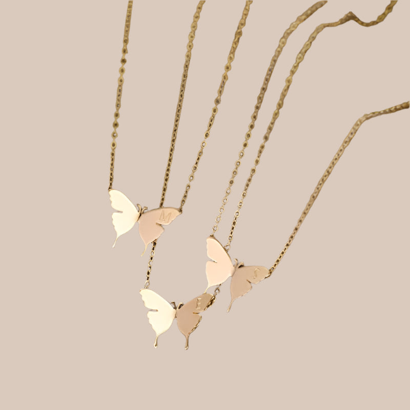 Geometric Butterfly Pendant Necklace