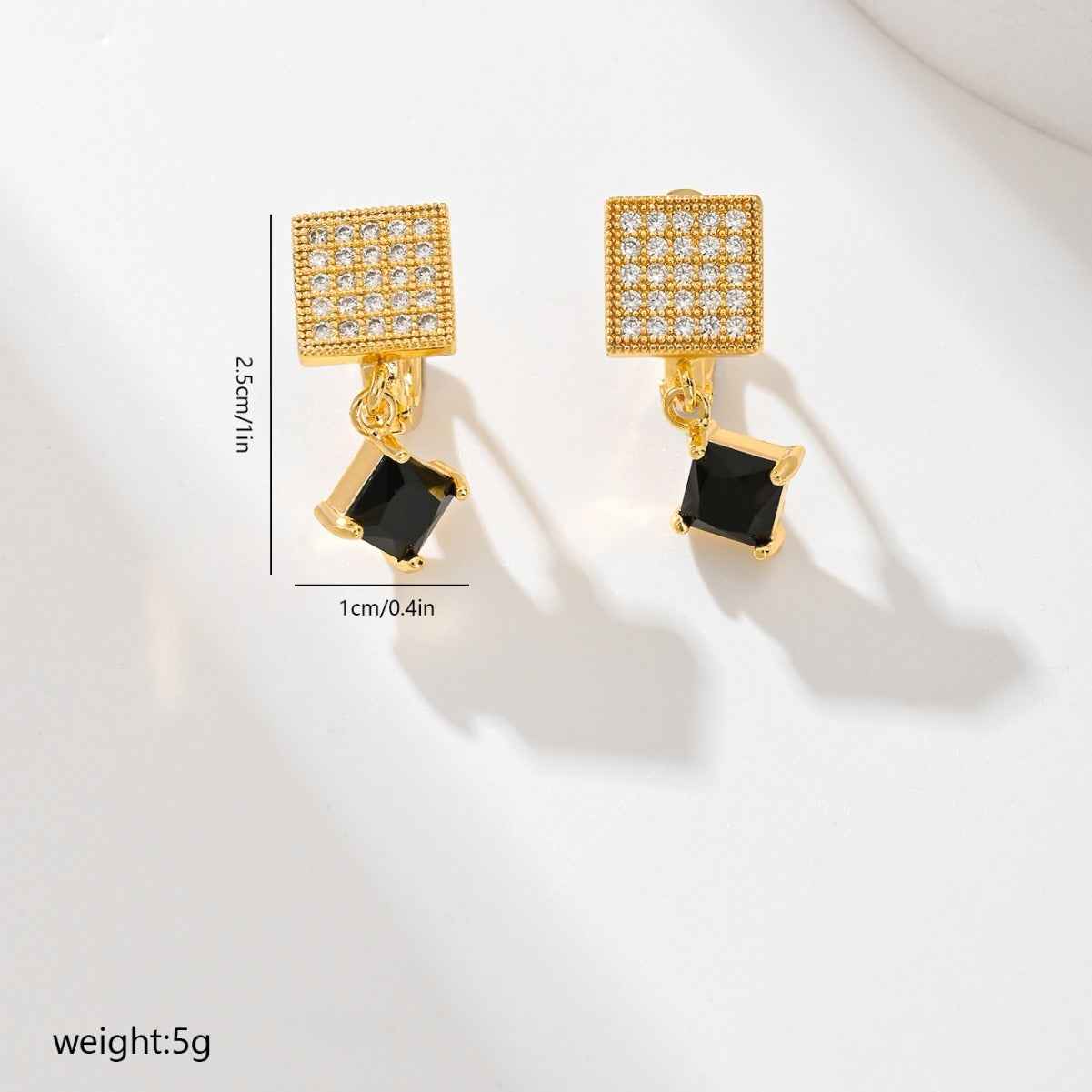 Square Fashion Zircon Earrings