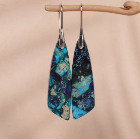 GeometricFlower Pendant Earrings