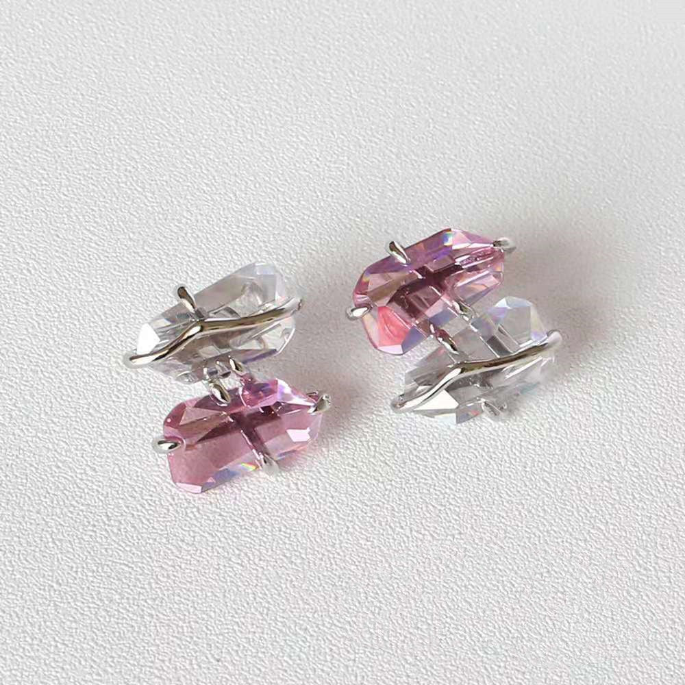 Peach Blossom Sparkle Stud Earrings