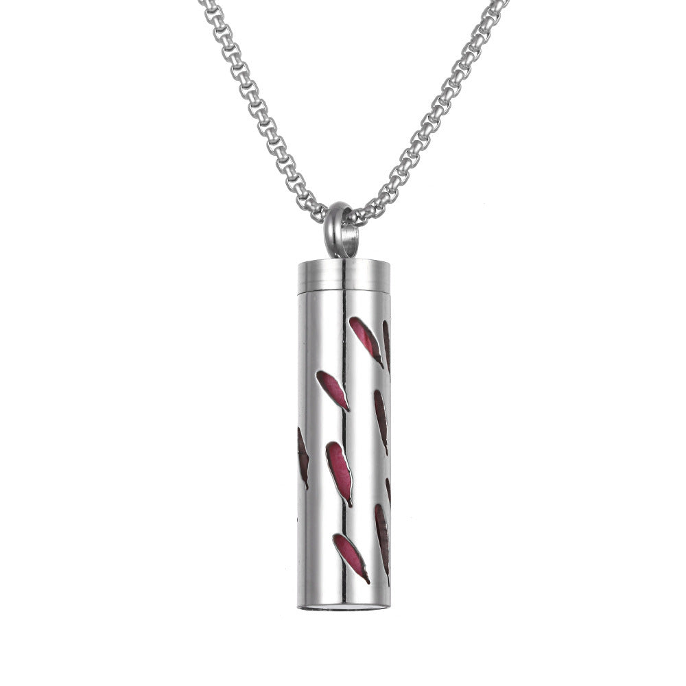 Aromatherapy Essence Titanium Steel Pendant Necklace