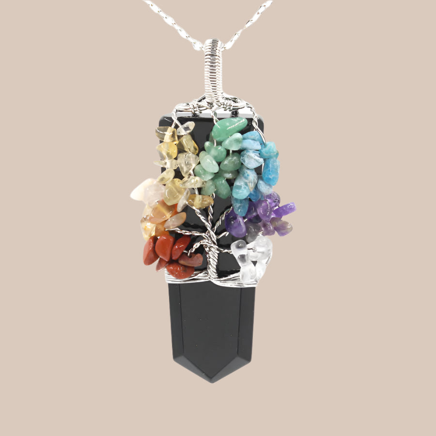 Crystal Tree of Life Pendant Necklace