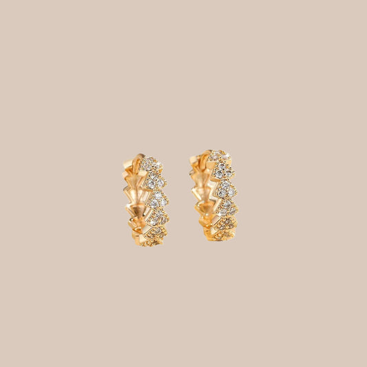 Copper-plated Gold Inlaid Zircon Earrings