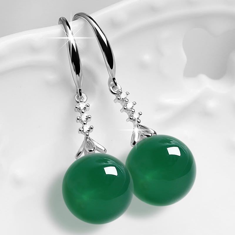 GreenAgate Silver Earrings