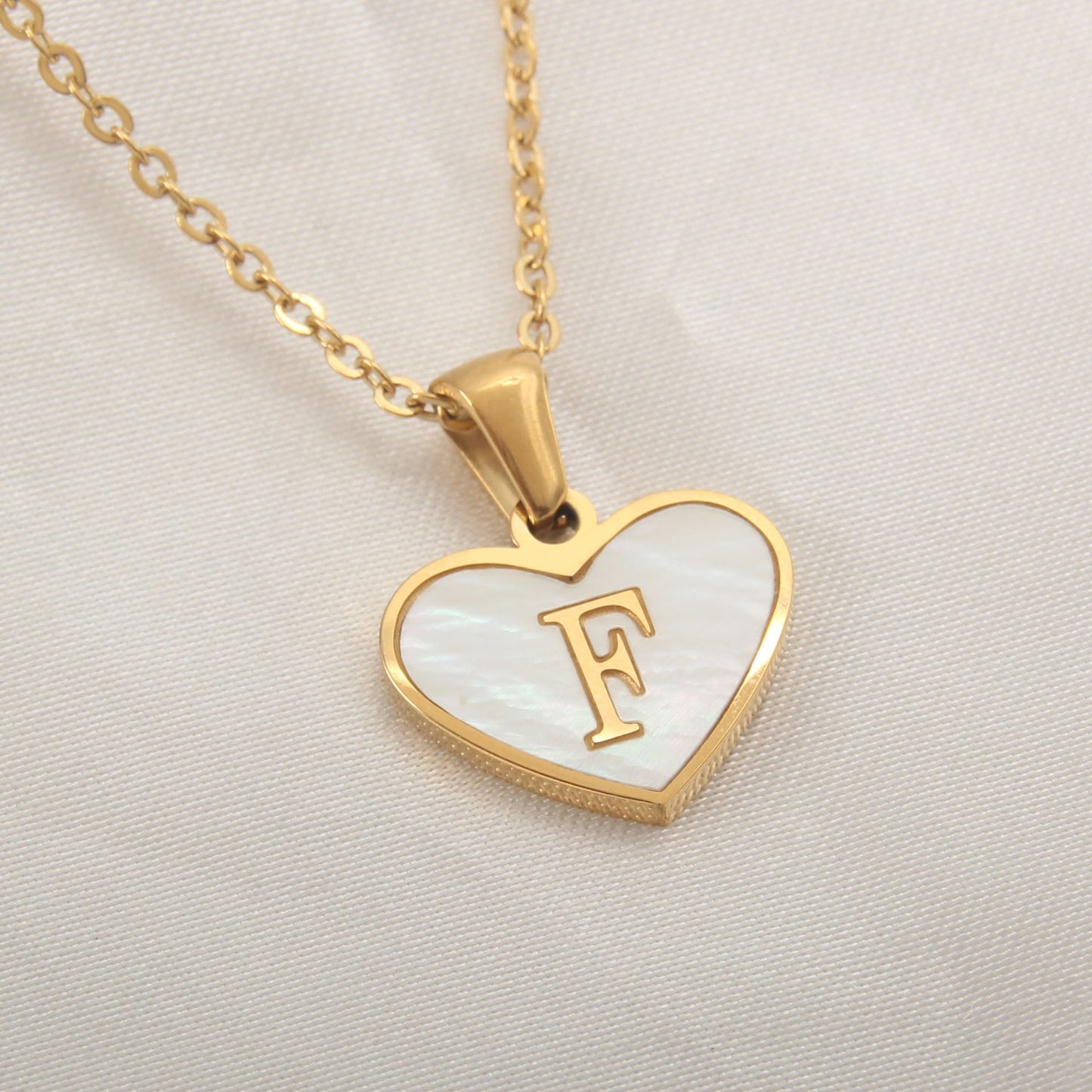 Heart-Shaped Letter Shell Necklace