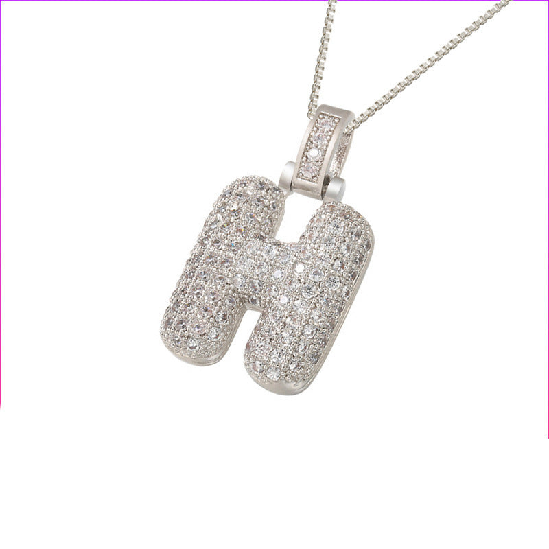 ZircaLetter Clavicle Pendant Necklace