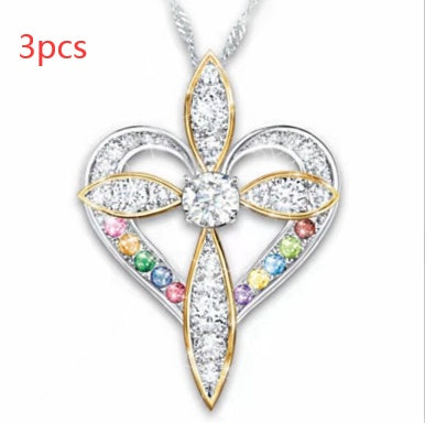 HeartCross Love Pendant Necklace