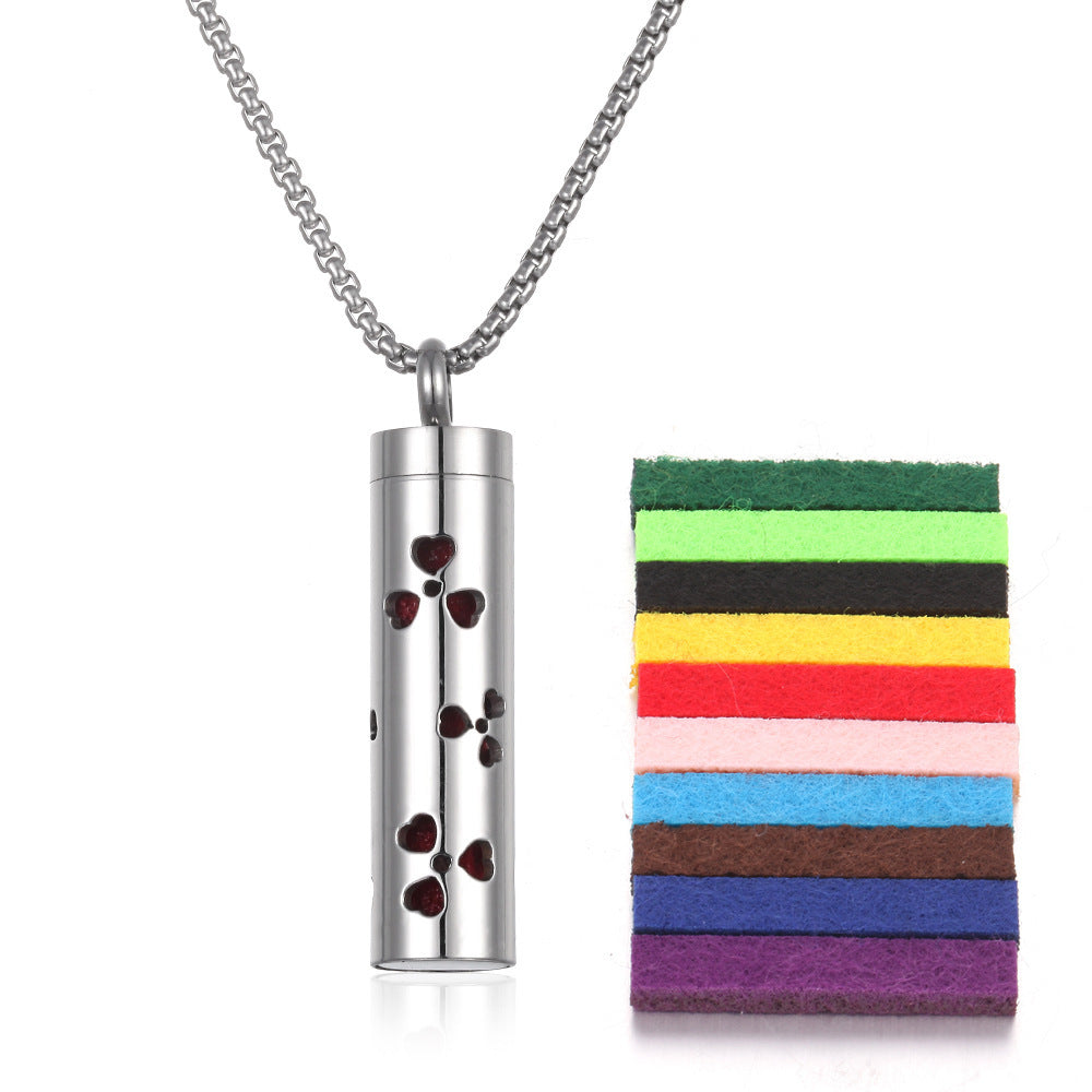 Aromatherapy Essence Titanium Steel Pendant Necklace