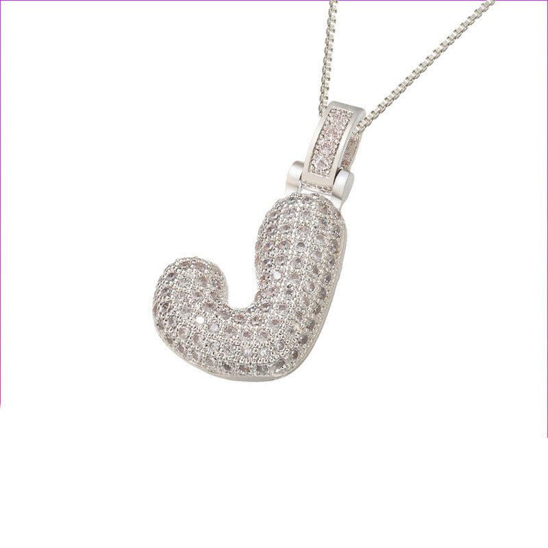 ZircaLetter Clavicle Pendant Necklace