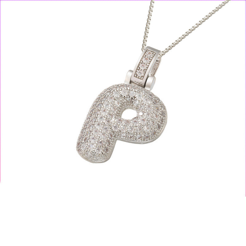 ZircaLetter Clavicle Pendant Necklace