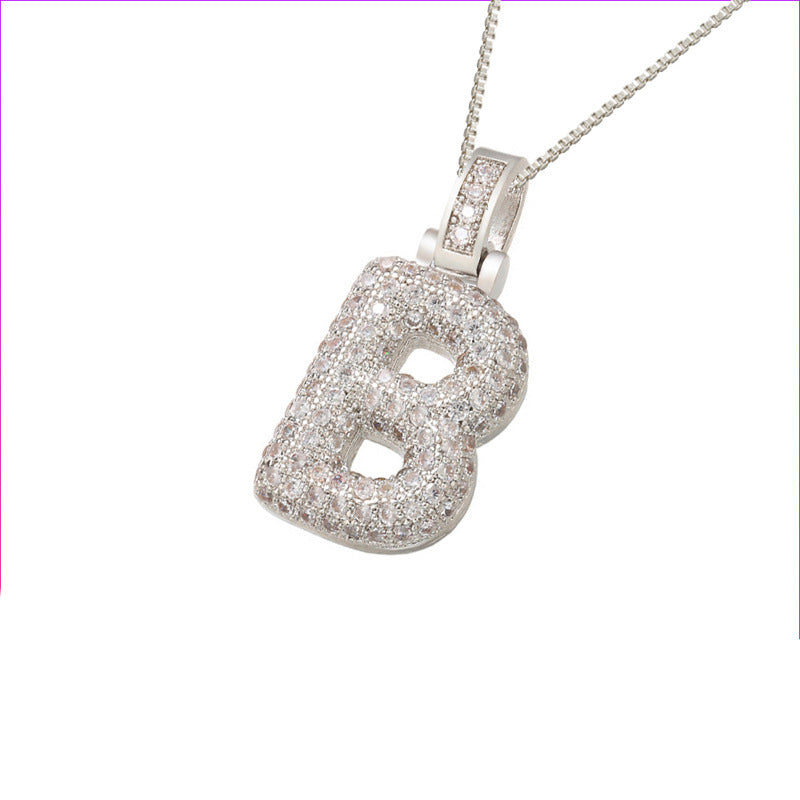 ZircaLetter Clavicle Pendant Necklace