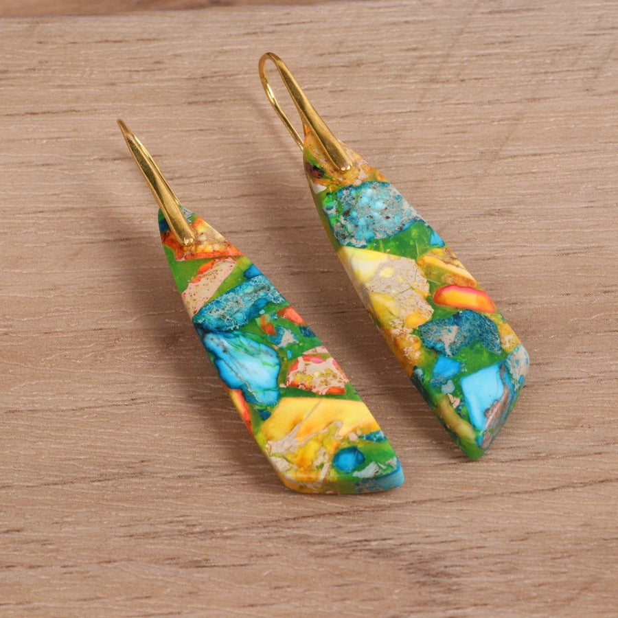 GeometricFlower Pendant Earrings