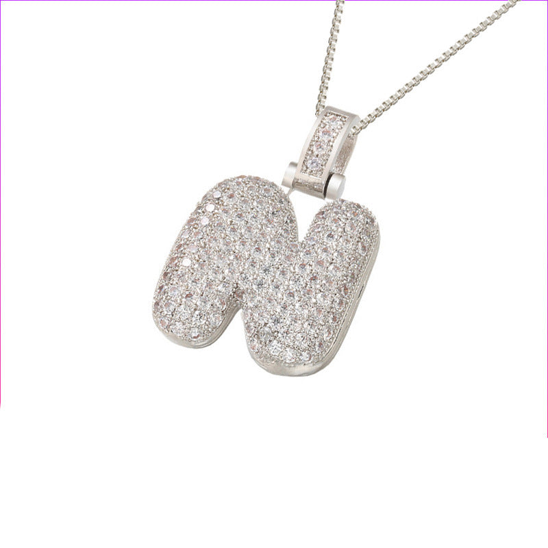 ZircaLetter Clavicle Pendant Necklace